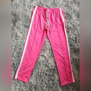 VS Pink Track Pants with White Stripes